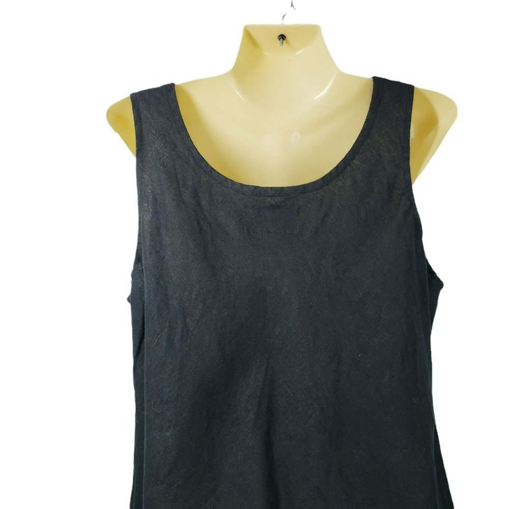 Flax Fundamental Black Tank Top Linen Women's Size Medium - Picture 5 of 9